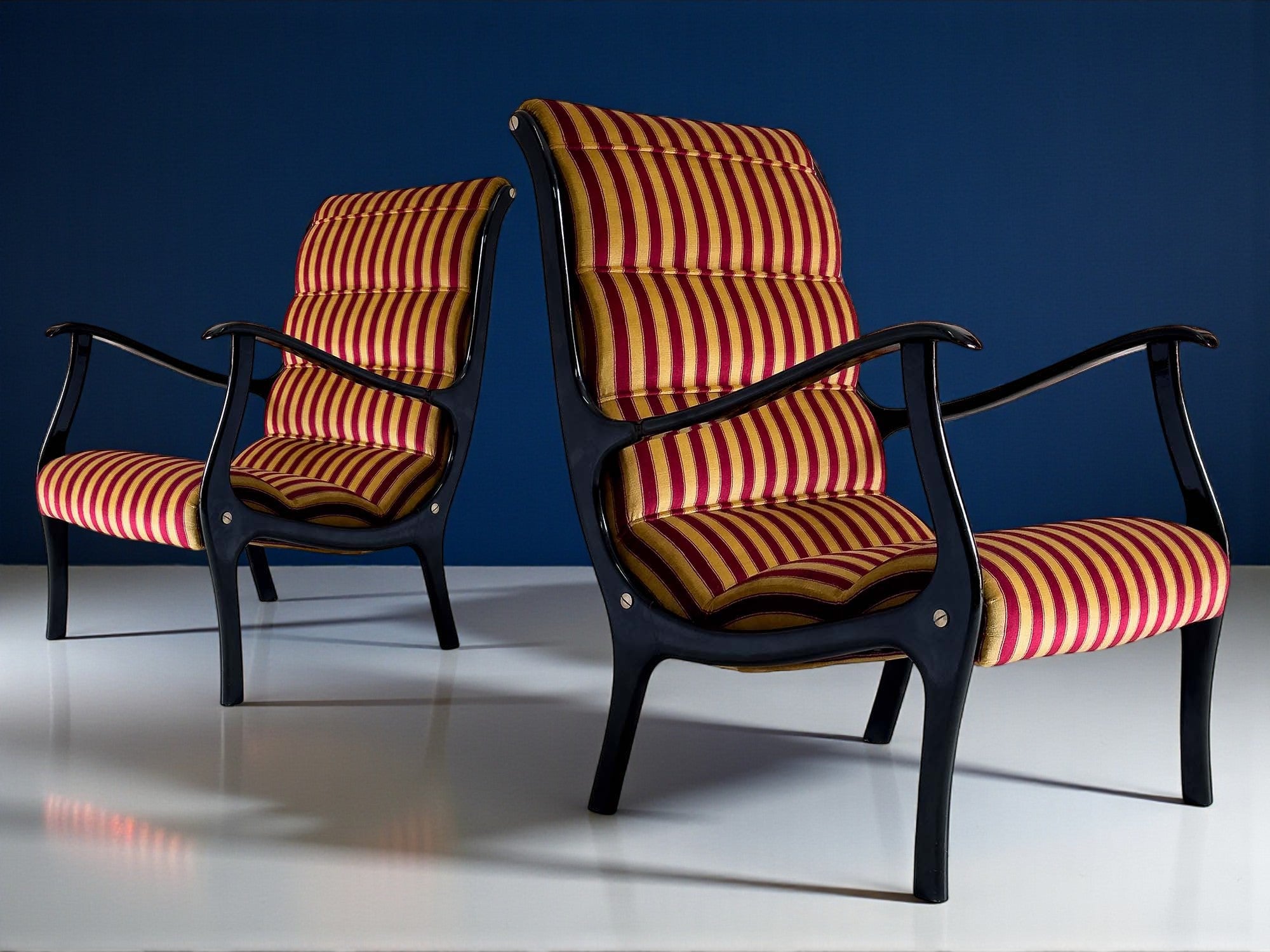 Pair of Italian Mid-Century Armchairs ‘Mitzi’ by Ezio Longhi for Elam