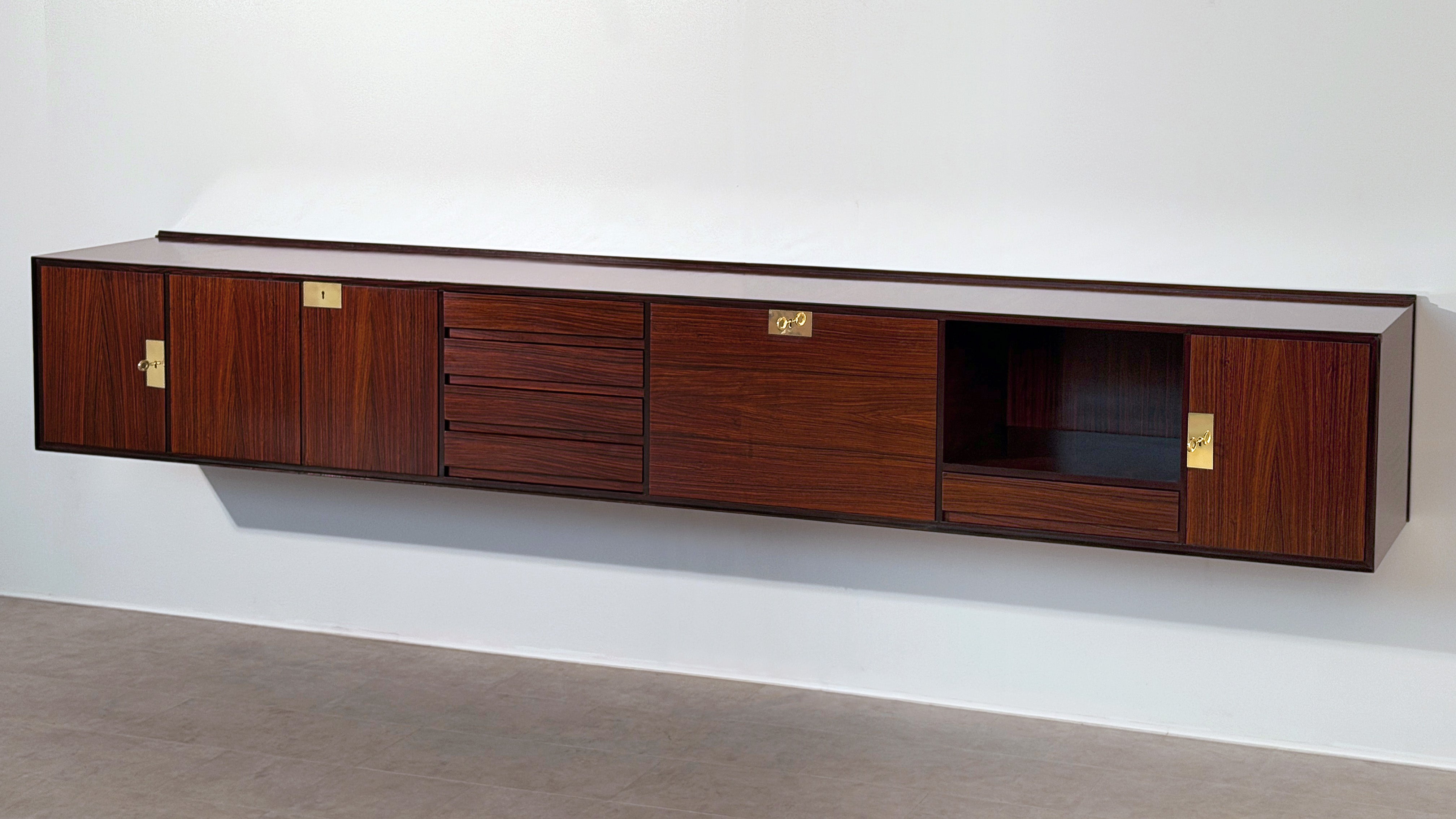 Italian Mid-Century wall-mounted Sideboard by Vittorio Dassi, 1950s