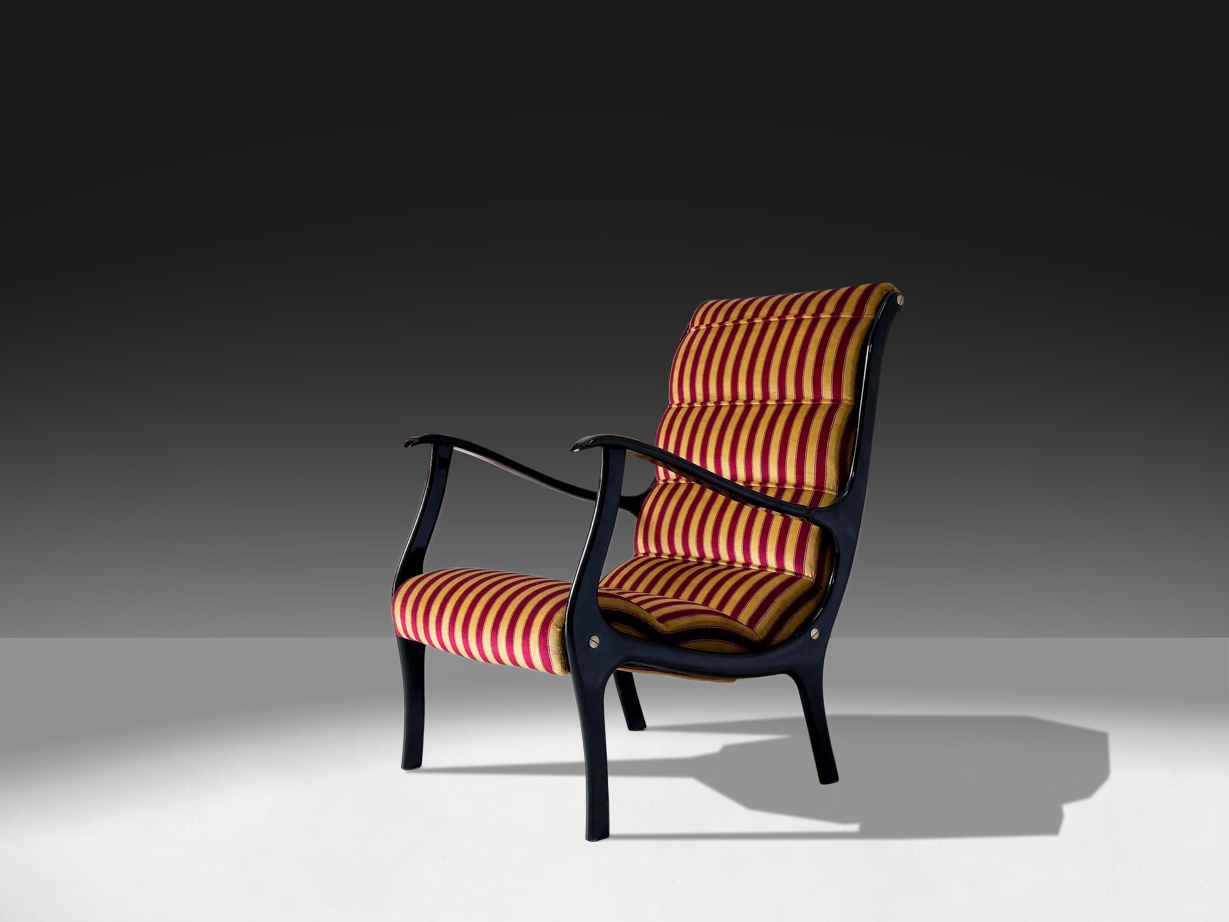 Pair of Italian Mid-Century Armchairs ‘Mitzi’ by Ezio Longhi for Elam