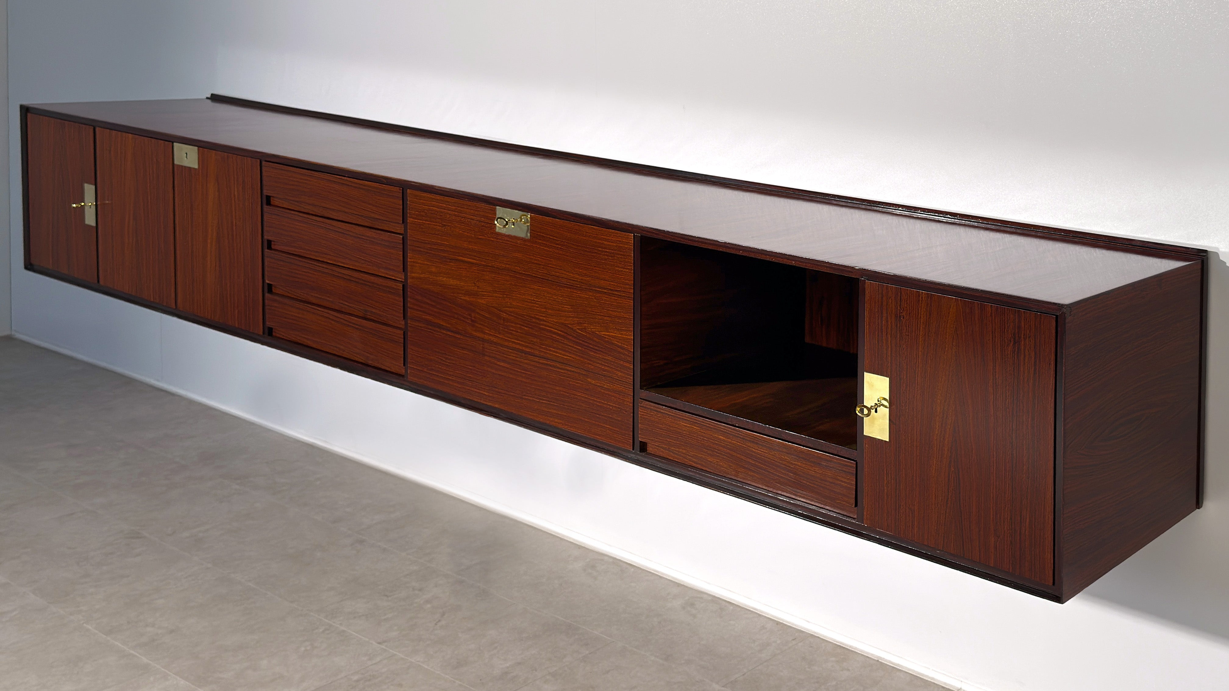 Italian Mid-Century wall-mounted Sideboard by Vittorio Dassi, 1950s