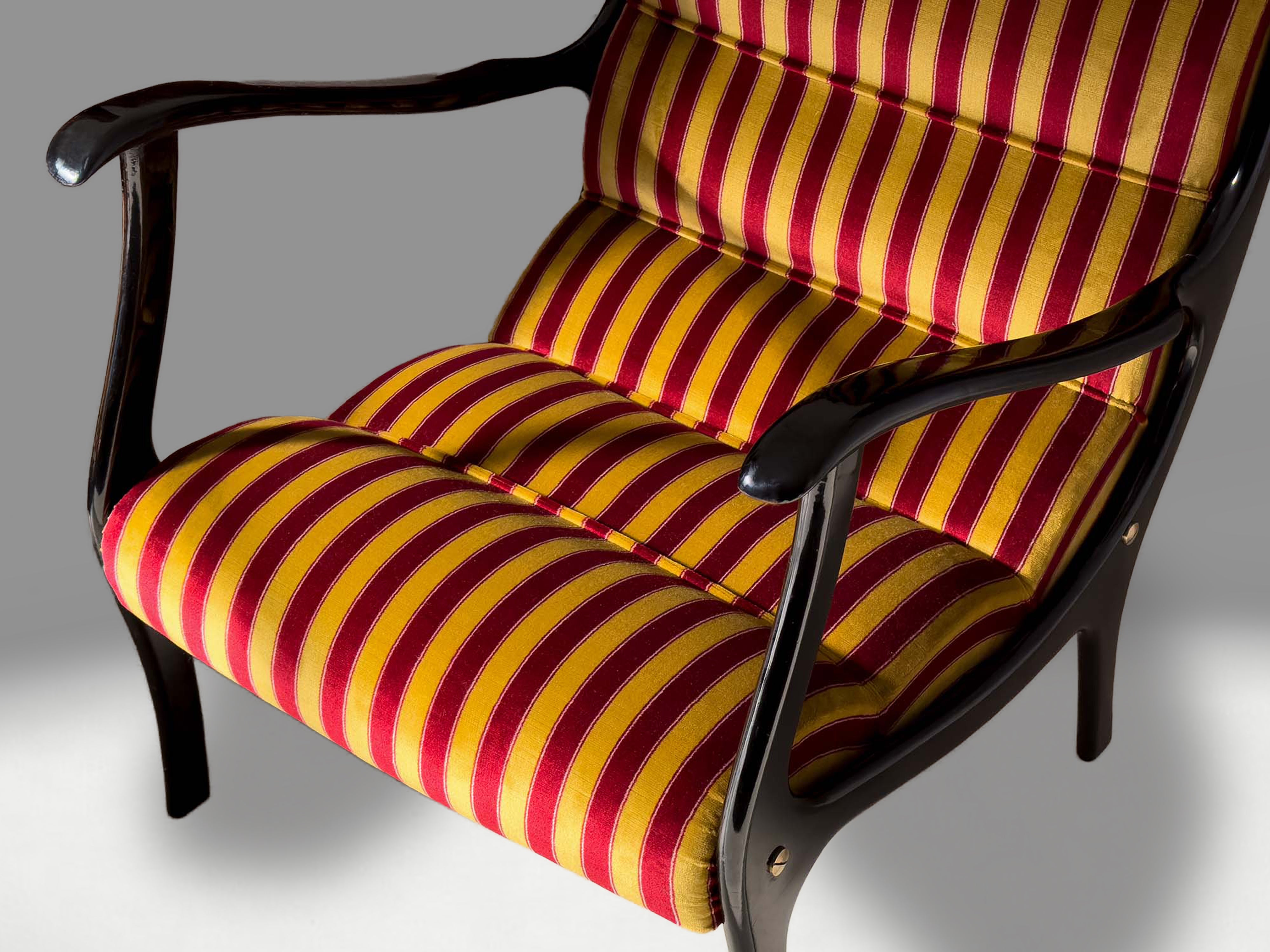 Pair of Italian Mid-Century Armchairs ‘Mitzi’ by Ezio Longhi for Elam