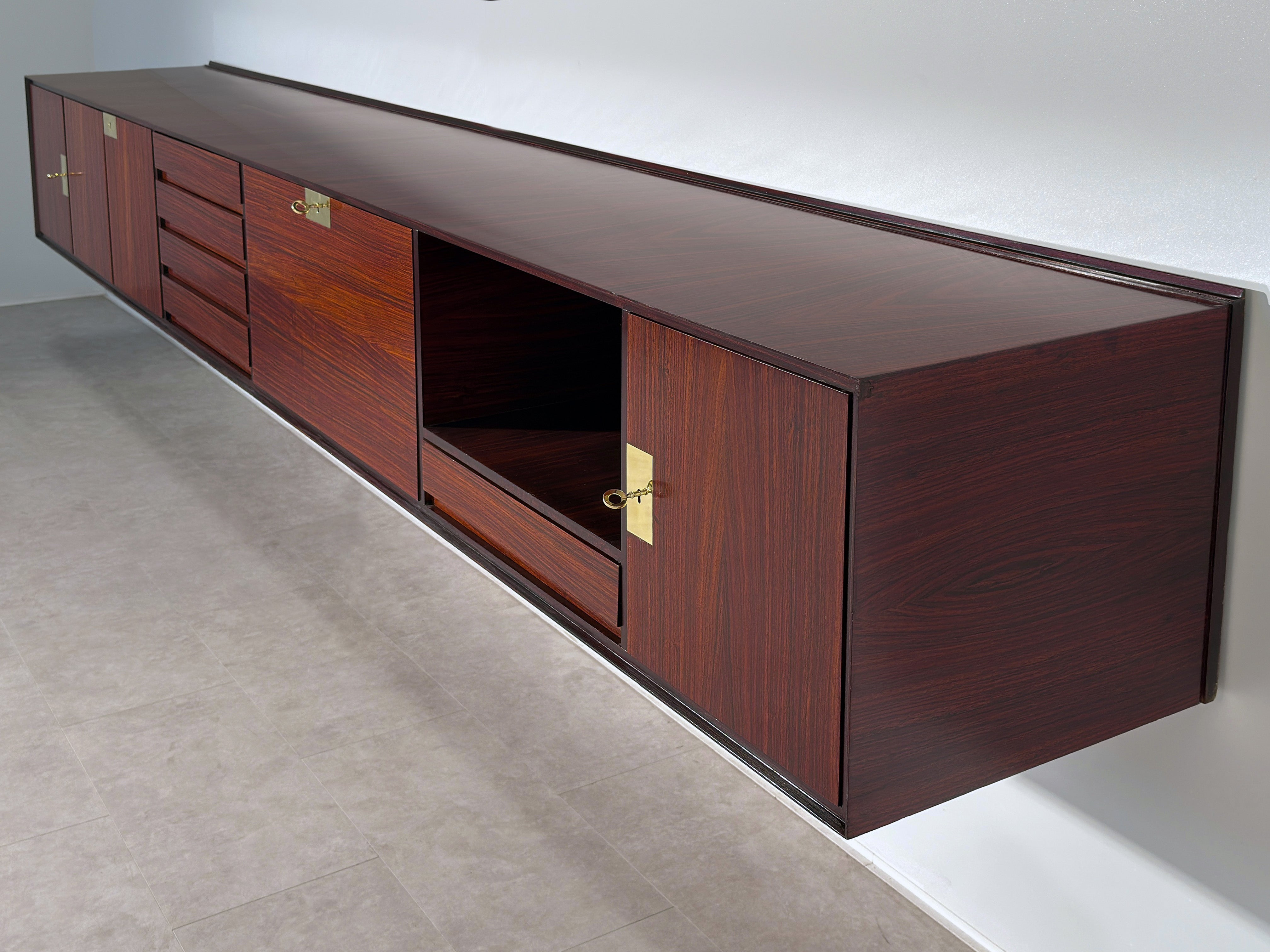 Italian Mid-Century wall-mounted Sideboard by Vittorio Dassi, 1950s