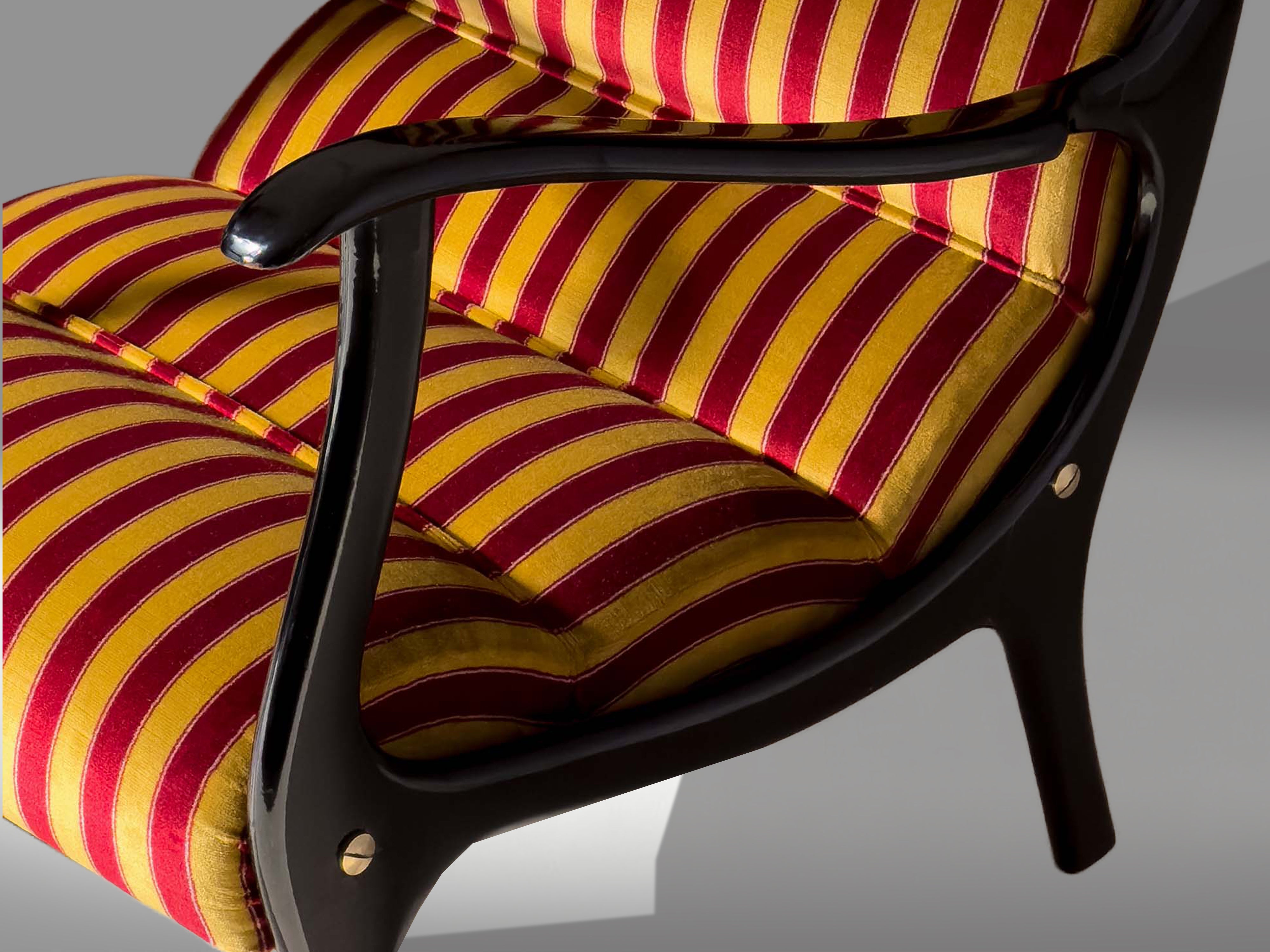 Pair of Italian Mid-Century Armchairs ‘Mitzi’ by Ezio Longhi for Elam