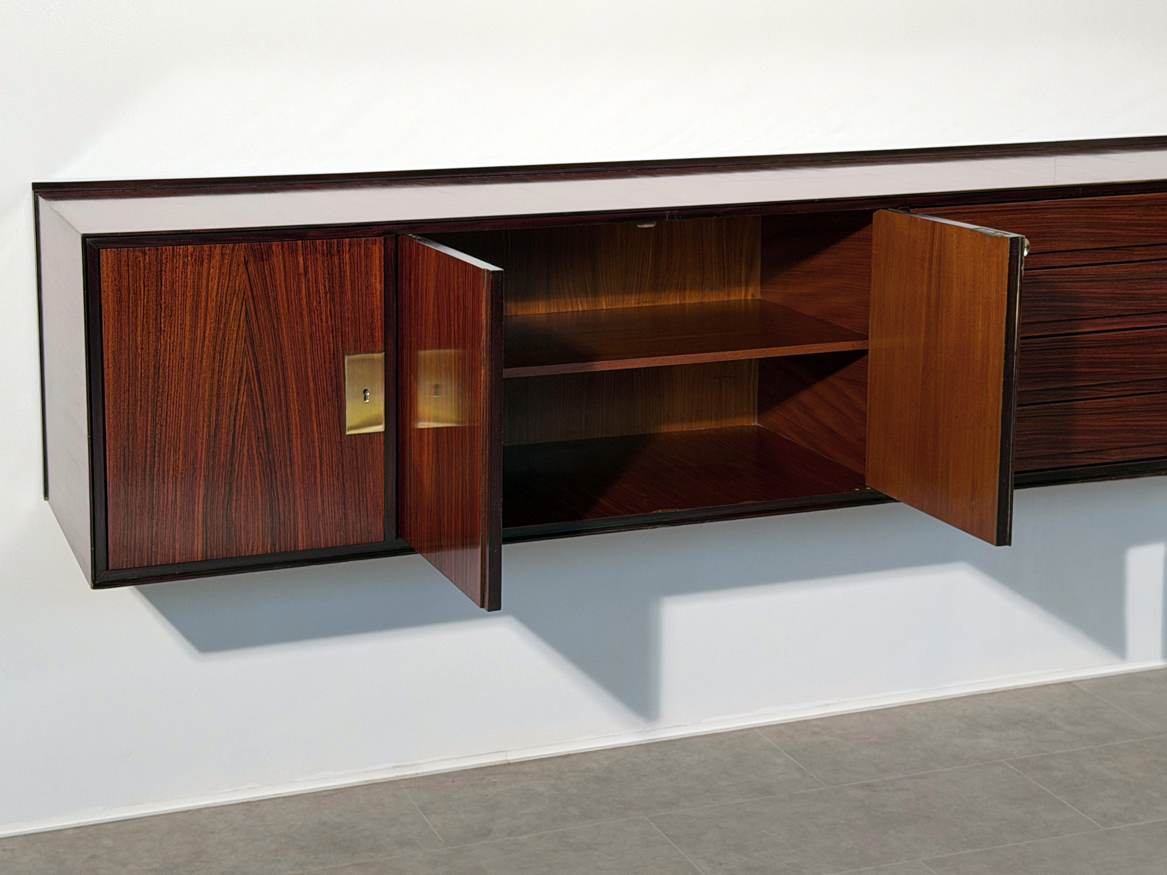 Italian Mid-Century wall-mounted Sideboard by Vittorio Dassi, 1950s