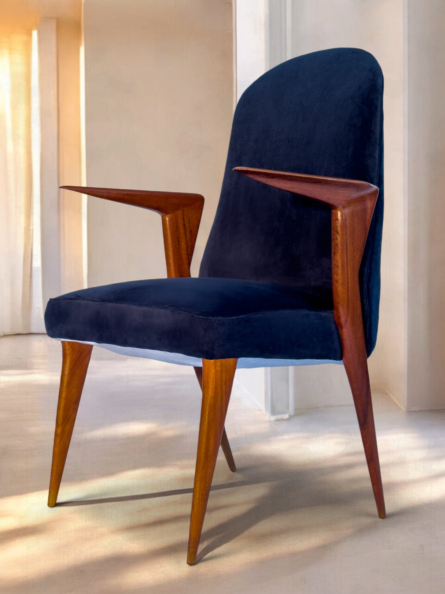Three Italian Mid-Century Chairs with armrests by Vittorio Dassi, 1950s