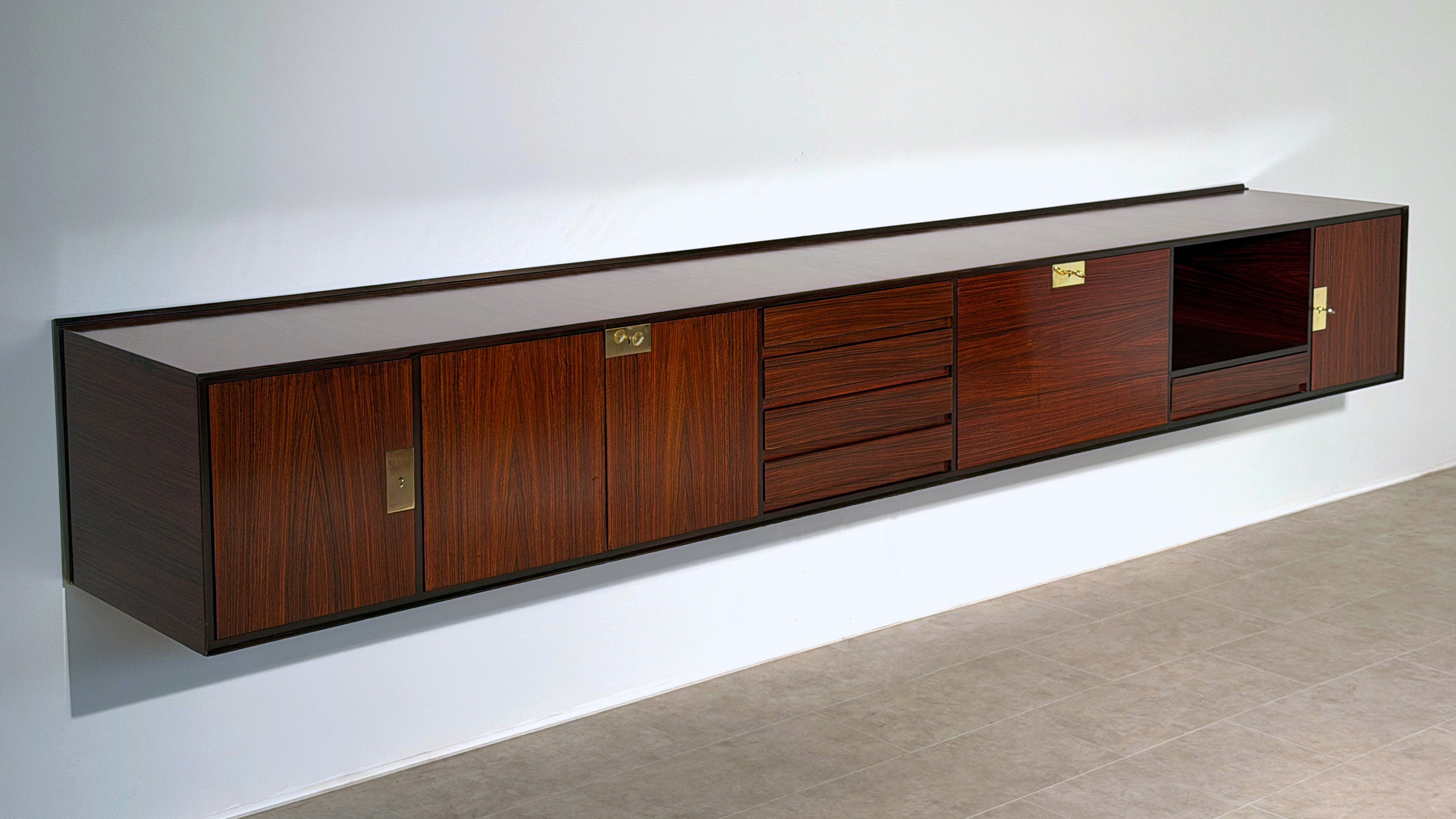 Italian Mid-Century wall-mounted Sideboard by Vittorio Dassi, 1950s