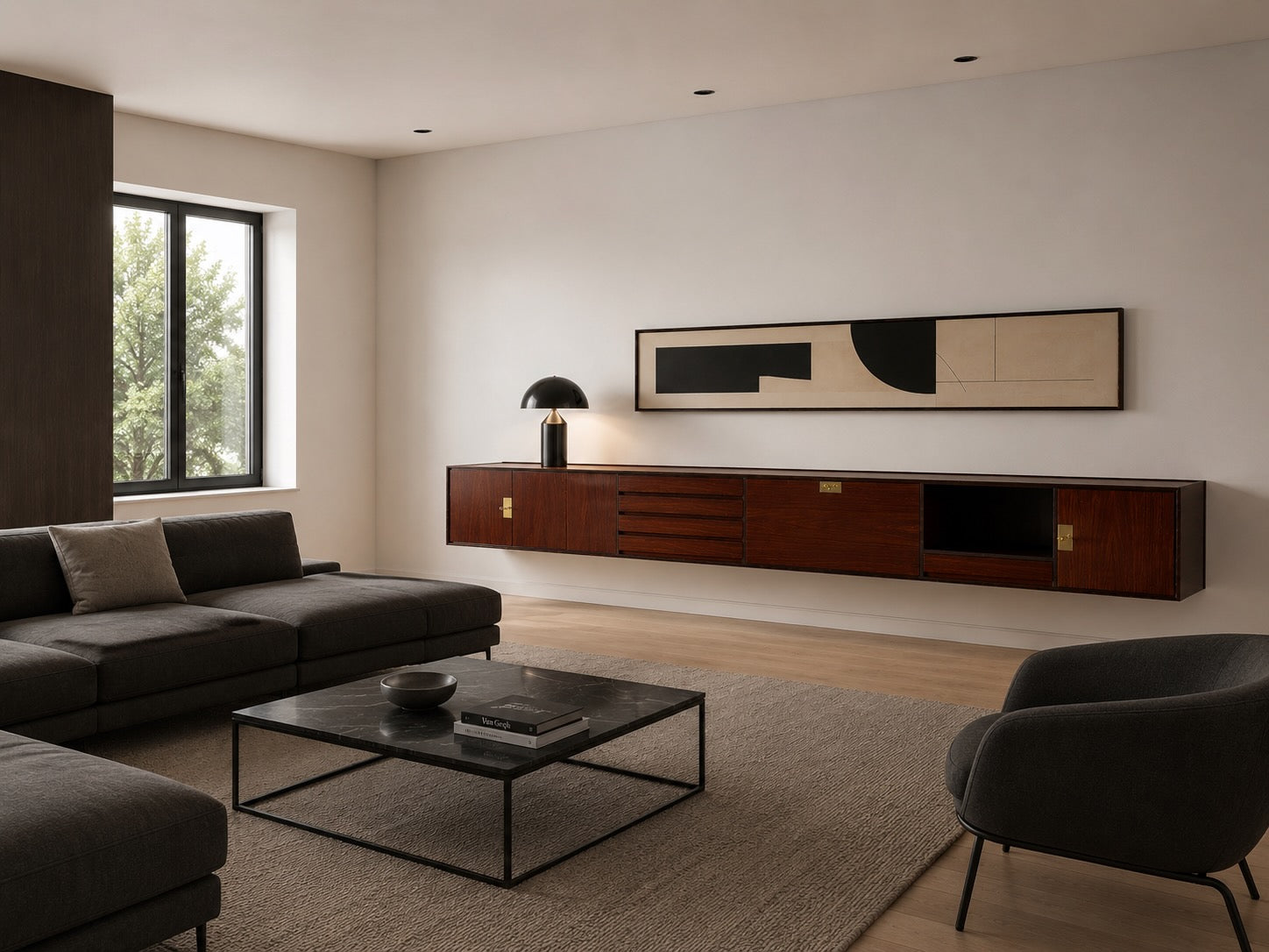 Italian Mid-Century wall-mounted Sideboard by Vittorio Dassi, 1950s