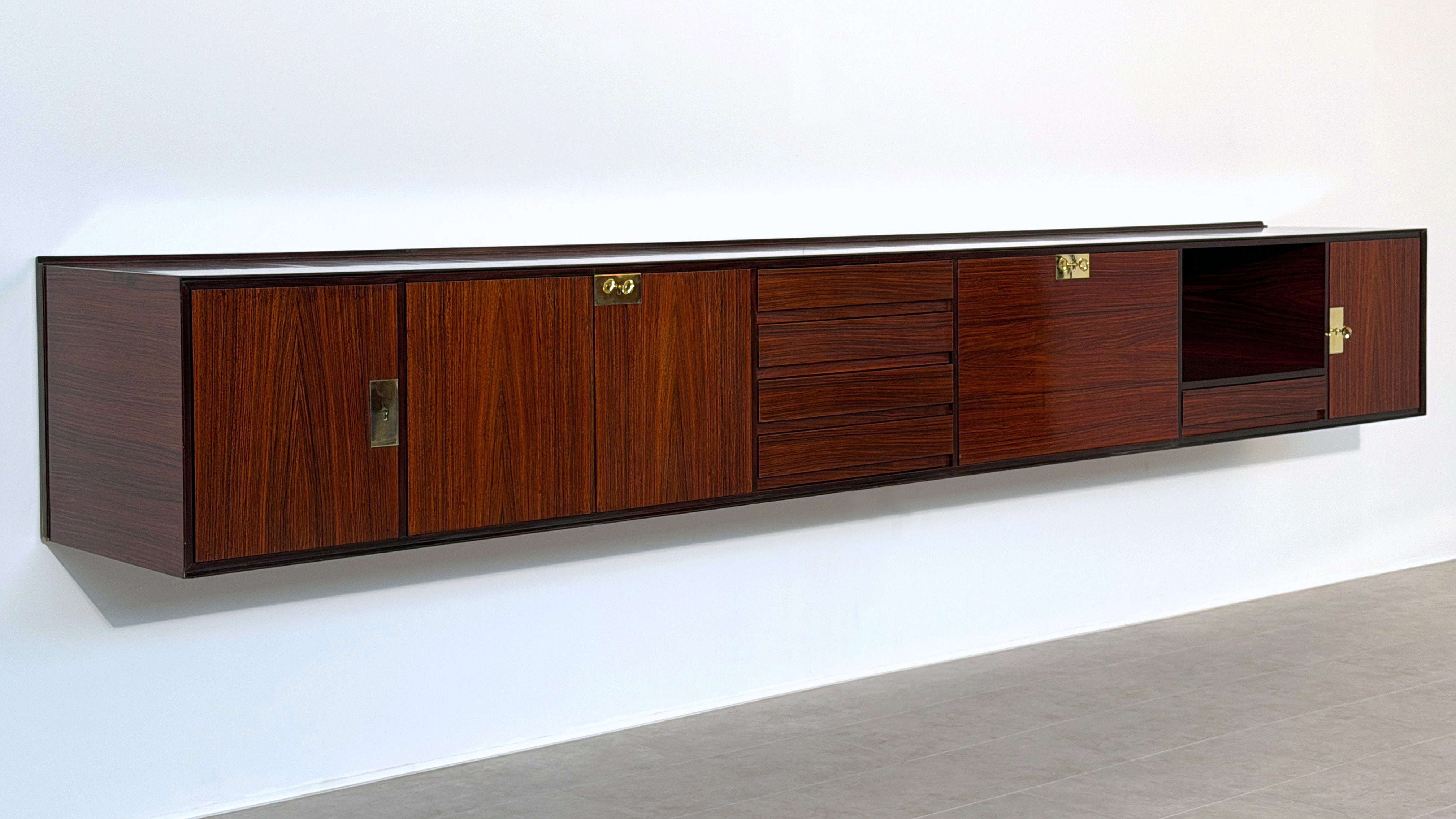Italian Mid-Century wall-mounted Sideboard by Vittorio Dassi, 1950s